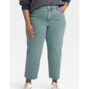 Ava & Viv Women's  High-Rise Slim Straight Jeans Plus Sizes